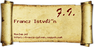 Francz István névjegykártya