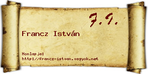 Francz István névjegykártya
