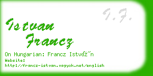 istvan francz business card